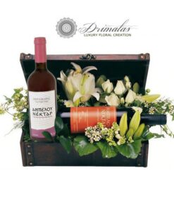 αποστολη λουλουδιων κρασιά ,εταιρικα καλαθια ποτα λουλουδια